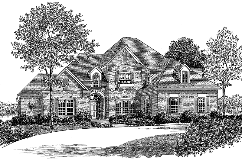 House Blueprint - Exterior - Front Elevation 3 for Traditional House Plan #453-102 - 4 bed, 2.5 bath