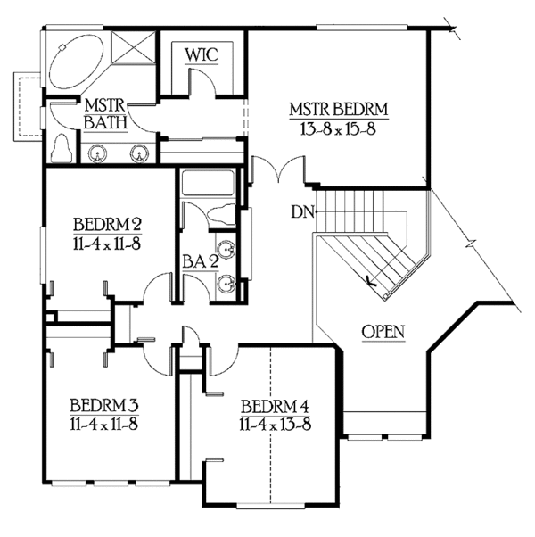House Plan Design - Craftsman Floor Plan - Upper Floor Plan #132-295
