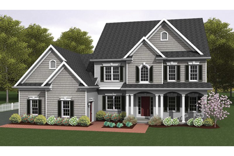 Dream House Plan - Exterior - Front Elevation 3 for Colonial House Plan #1010-35 - 4 bed, 2.5 bath