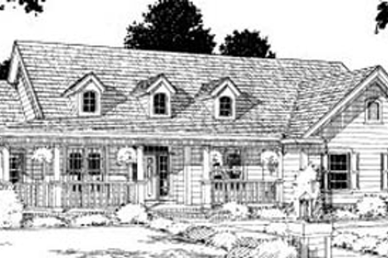 Architectural House Design - Country Exterior - Front Elevation Plan #20-199