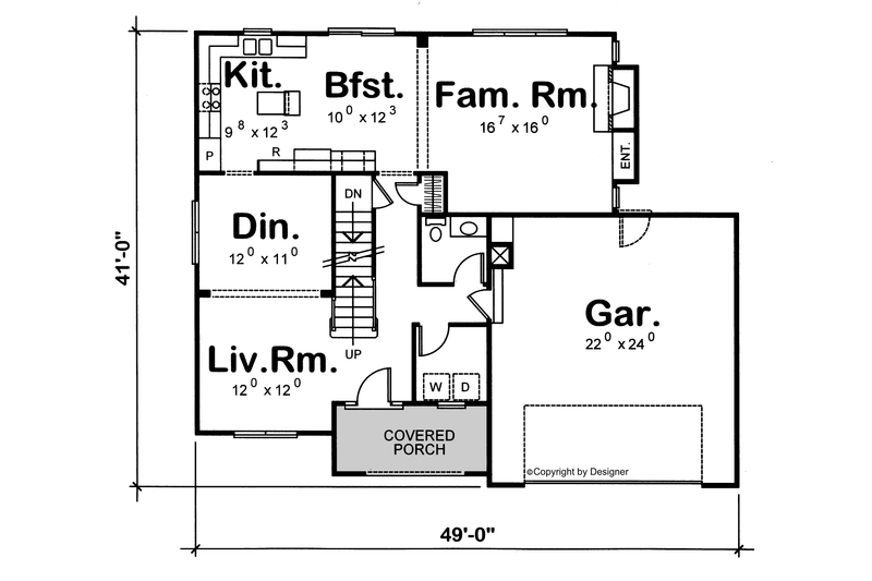 Dream House Plan - Floor Plan - Main Floor for European House Plan #20-2034 - 4 bed, 3.5 bath