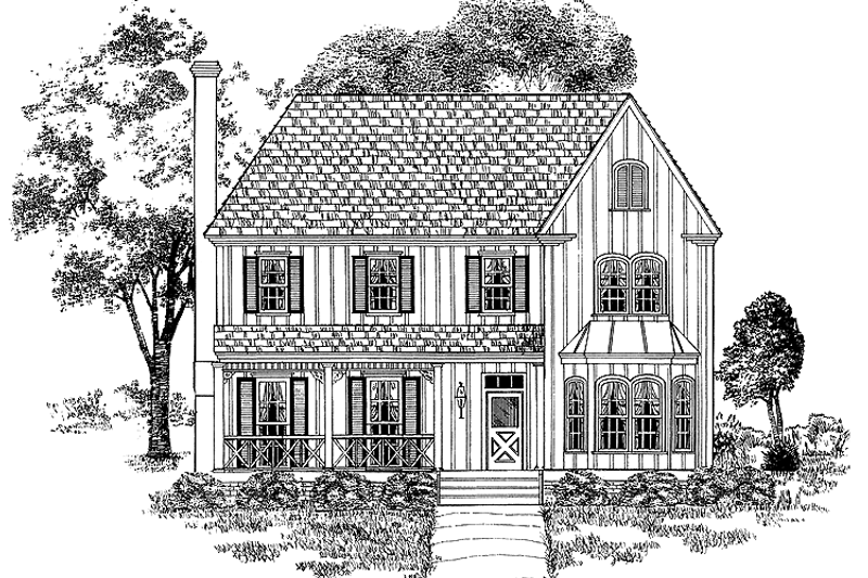 Architectural House Design - Victorian Exterior - Front Elevation Plan #1014-45