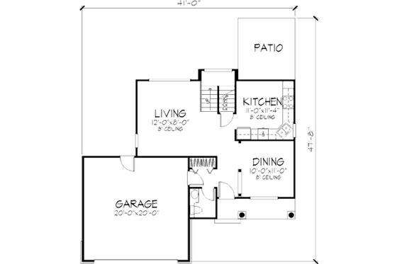 Floor Plan - Main Floor for Country House Plan #320-373 - 3 bed, 2.5 bath