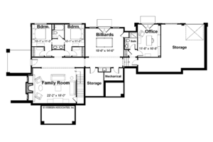 Floor Plan - Lower Floor for Traditional House Plan #928-128 - 3 bed, 3.5 bath