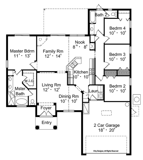 House Design - Mediterranean Floor Plan - Main Floor Plan #417-841