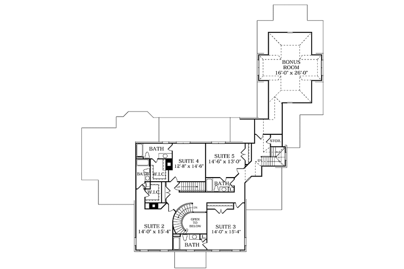 House Plan Design - Floor Plan - Upper Floor for Classical House Plan #453-368 - 5 bed, 5.5 bath