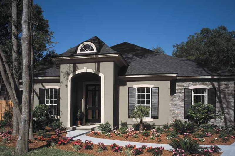 House Blueprint - Exterior - Front Elevation 4 for Mediterranean House Plan #417-747 - 3 bed, 3 bath