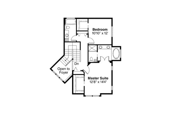 Floor Plan - Upper Floor for Traditional House Plan #124-465 - 3 bed, 3 bath