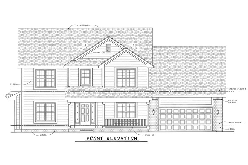 Architectural House Design - Exterior - Front Elevation 5 for Traditional House Plan #20-1797 - 4 bed, 4 bath