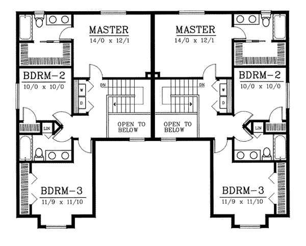 Architectural House Design - Traditional Floor Plan - Upper Floor Plan #96-203