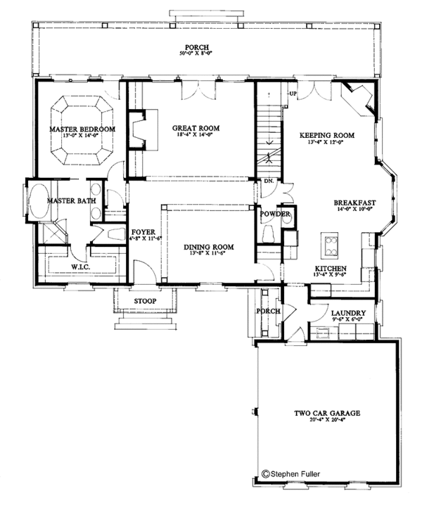 House Design - Colonial Floor Plan - Main Floor Plan #429-64