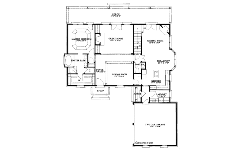 Dream House Plan - Floor Plan - Main Floor for Colonial House Plan #429-64 - 4 bed, 3.5 bath