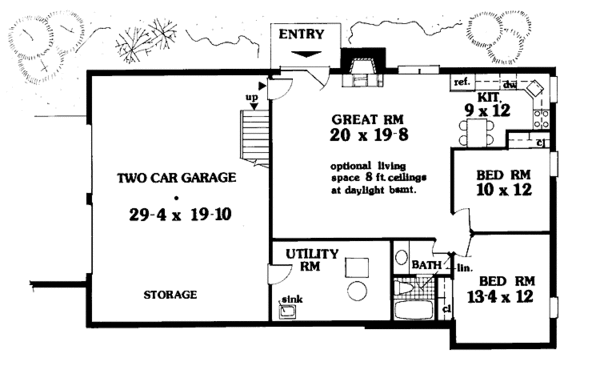 Home Plan - Country Floor Plan - Lower Floor Plan #3-323