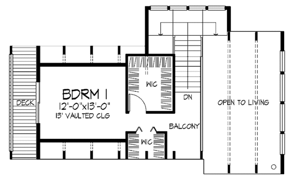 Architectural House Design - Prairie Floor Plan - Upper Floor Plan #320-1421