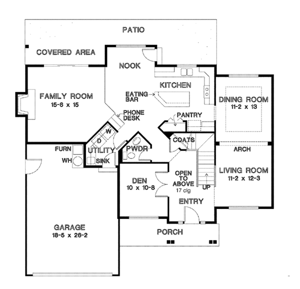 House Plan Design - Country Floor Plan - Main Floor Plan #966-36