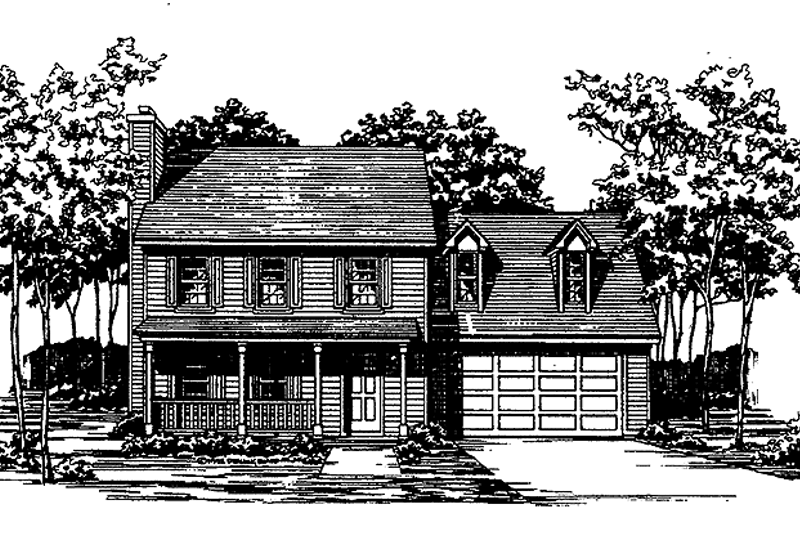 Home Plan - Country Exterior - Front Elevation Plan #30-306