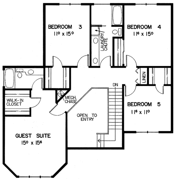 Contemporary Floor Plan - Upper Floor Plan #60-810