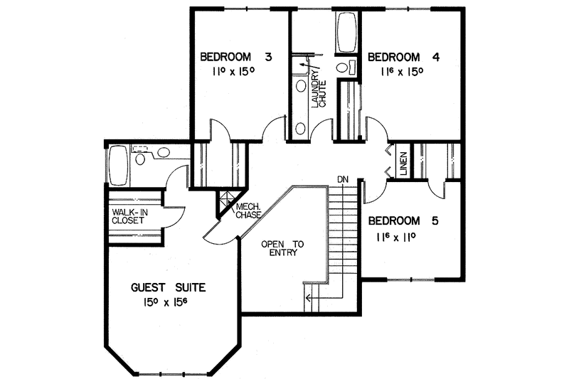 Home Plan - Floor Plan - Upper Floor for Contemporary House Plan #60-810 - 6 bed, 4.5 bath