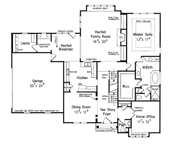 Architectural House Design - Colonial Floor Plan - Main Floor Plan #927-818