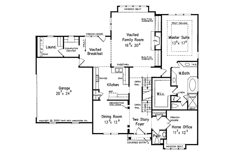 House Blueprint - Floor Plan - Main Floor for Colonial House Plan #927-818 - 4 bed, 3.5 bath