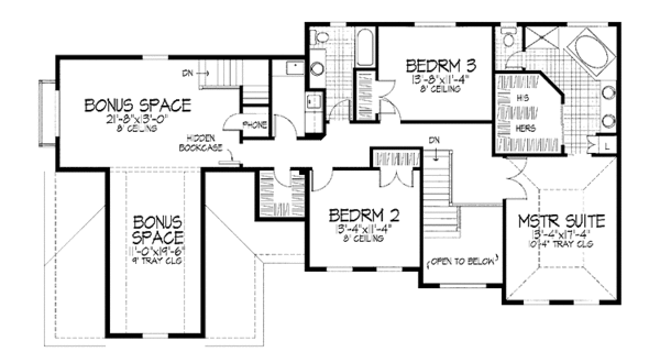 Architectural House Design - Traditional Floor Plan - Upper Floor Plan #51-770