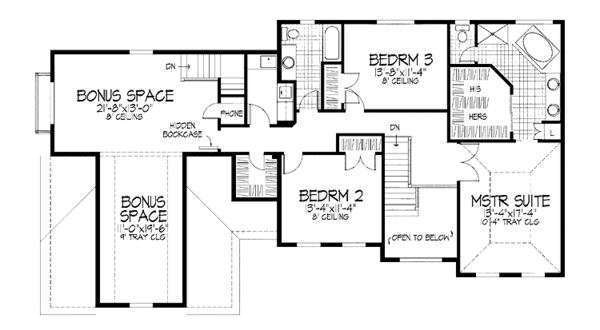 Dream House Plan - Traditional Floor Plan - Upper Floor Plan #51-770