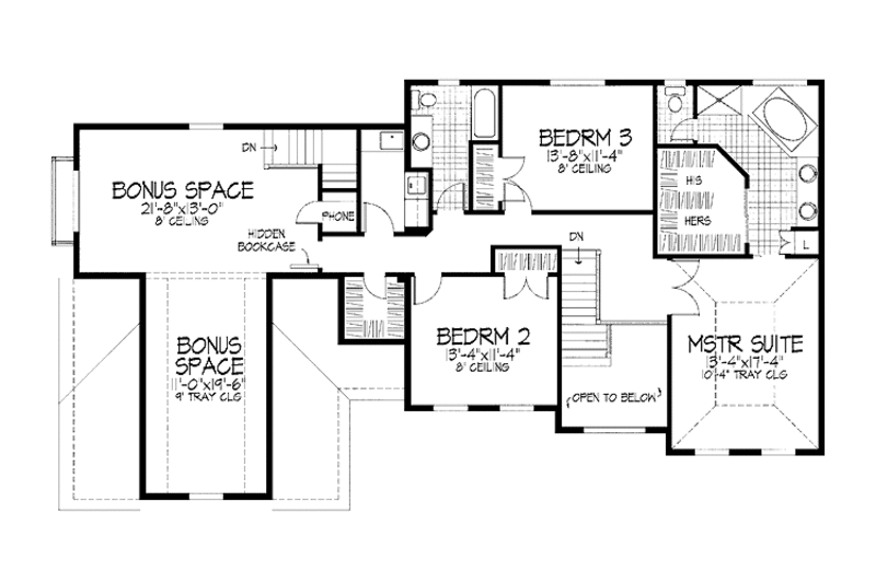 Home Plan - Floor Plan - Upper Floor for Traditional House Plan #51-770 - 3 bed, 2.5 bath