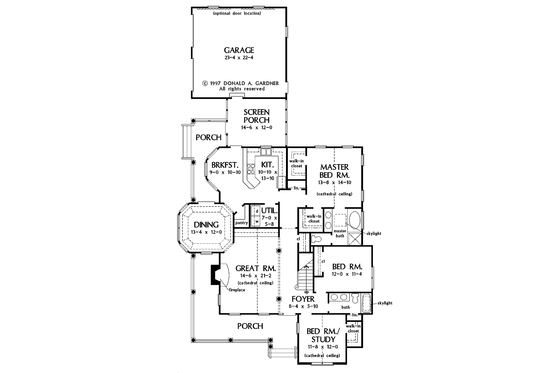 Floor Plan - Main Floor for Country House Plan #929-336 - 3 bed, 2 bath
