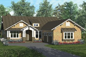 Architectural House Design - Exterior - Front Elevation for Craftsman House Plan #453-623 - 3 bed, 3 bath