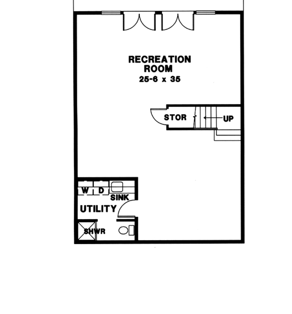 Architectural House Design - European Floor Plan - Lower Floor Plan #966-17