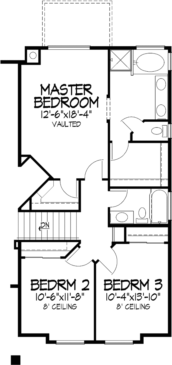 Architectural House Design - Mediterranean Floor Plan - Upper Floor Plan #320-1466
