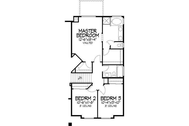 Architectural House Design - Floor Plan - Upper Floor for Mediterranean House Plan #320-1466 - 5 bed, 3 bath