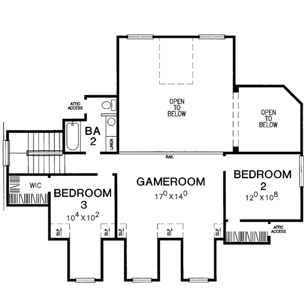 House Design - Country Floor Plan - Upper Floor Plan #472-189