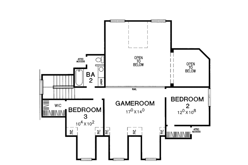 Home Plan - Floor Plan - Upper Floor for Country House Plan #472-189 - 3 bed, 2.5 bath