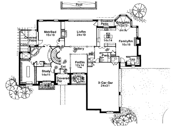 Home Plan - Colonial Floor Plan - Main Floor Plan #310-1031