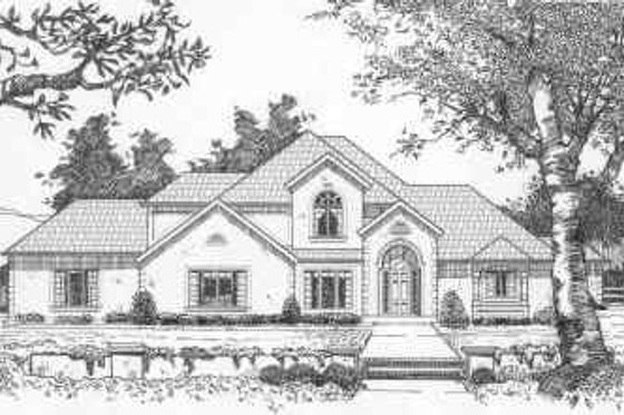 Exterior - Front Elevation for Traditional House Plan #6-197 - 4 bed, 3.5 bath
