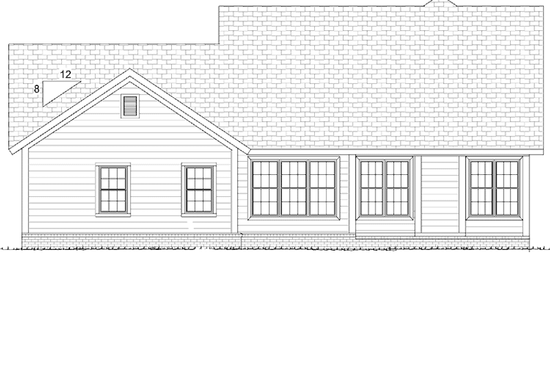 Architectural House Design - Exterior - Rear Elevation for Traditional House Plan #513-2131 - 3 bed, 2.5 bath
