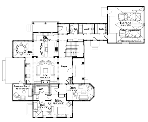 Architectural House Design - Craftsman Floor Plan - Main Floor Plan #928-171