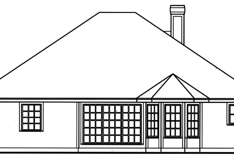 Dream House Plan - Exterior - Rear Elevation for Ranch House Plan #42-583 - 3 bed, 2 bath