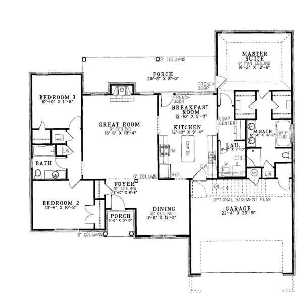 Dream House Plan - Ranch Floor Plan - Main Floor Plan #17-2730