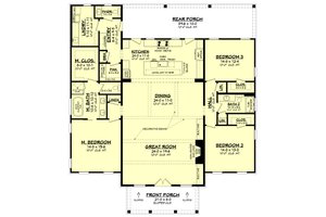 Floor Plan - Main Floor for Farmhouse House Plan #430-279 - 3 bed, 2.5 bath