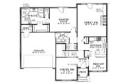 Country Style House Plan - 3 Beds 2.5 Baths 1797 Sq/Ft Plan #17-3140 