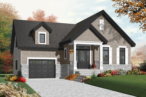 Exterior - Front Elevation 5 for Ranch House Plan #23-2434 - 2 bed, 1 bath