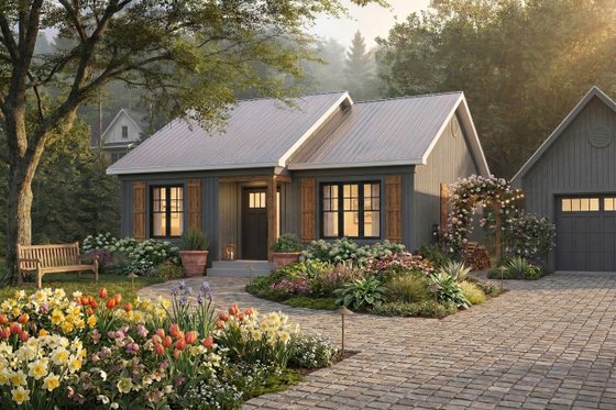 Exterior - Front Elevation 3 for Cottage House Plan #23-116 - 2 bed, 1 bath