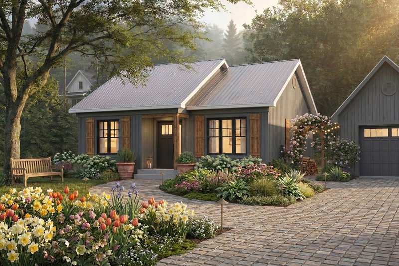 Home Plan - Exterior - Front Elevation 3 for Cottage House Plan #23-116 - 2 bed, 1 bath