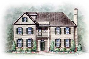 Colonial Exterior - Front Elevation Plan #54-127
