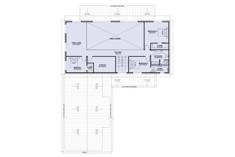 Home Plan - Floor Plan - Upper Floor for Barndominium House Plan #1107-14 - 4 bed, 2.5 bath