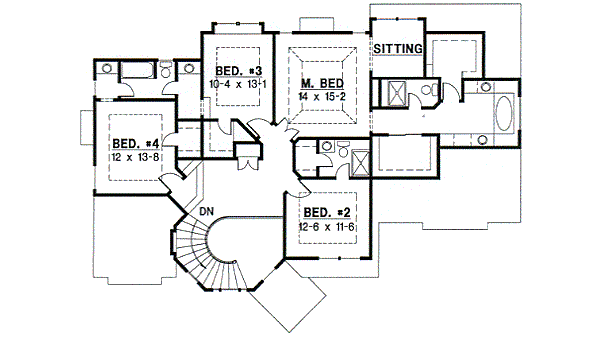 European Floor Plan - Upper Floor Plan #67-551
