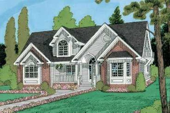 Exterior - Front Elevation for Traditional House Plan #75-156 - 4 bed, 2.5 bath