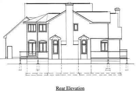 Exterior - Rear Elevation for Traditional House Plan #75-120 - 4 bed, 2.5 bath